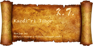 Kazári Tibor névjegykártya